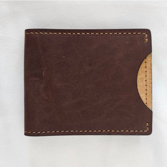 Main Street Forge Brown Leather Front Pocket Slim Bi-fold Wallet $54 Basic Mens - Picture 2 of 9